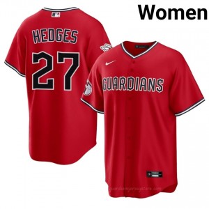 Red Austin Hedges #27 Guardians Baseball Embroidery Jersey | Premium Women Fit 4224Cm20
