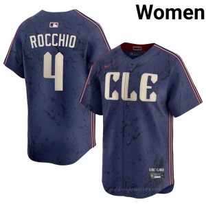 Brayan Rocchio #4 Cleveland City Connect Baseball Jersey | Official Women Navy Stitch Edition 7s5W1M44