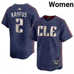 #2 CJ Kayfus Gameday Women City Connect Baseball Jersey | CLE Guardians Navy Fan Gear 46hqj697