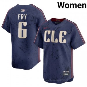 Cleveland Guardians David Fry #6 Navy Women City Connect Baseball Jersey | 2026 Season Pro-Grade hpt30e71