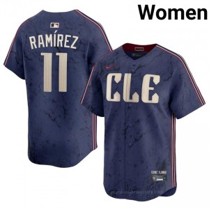 Cleveland Guardians Jose Ramirez #11 Navy Women City Connect Baseball Jersey | 2026 Season Game 2K3Q5p22