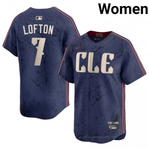 Navy Kenny Lofton #7 Guardians Baseball City Connect Stitch Jersey | Premium Women Fit 0f5DS538