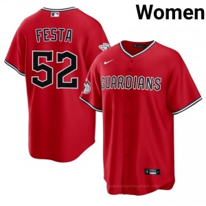 Red Matt Festa #52 Guardians Baseball Embroidery Jersey | Limited Women Fit 64I68k91
