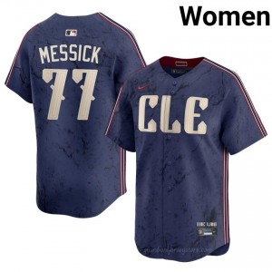 Cleveland Guardians Parker Messick #77 Navy Women City Connect Baseball Jersey | 2026 Season Authentic nJiR5U93