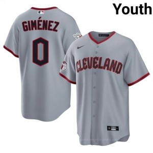 Gray Andres Gimenez #0 Guardians Baseball Embroidery Jersey | MLB Youth Fit W41bS450