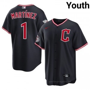 Angel Martinez #1 Cleveland Baseball Jersey | Official Youth Navy Embroidery Edition 4L7U7865