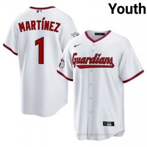 White Angel Martinez #1 Guardians Baseball Stitched Jersey | Limited Youth Fit Q0dNr030