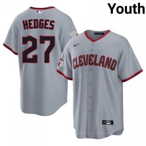 Cleveland Guardians Austin Hedges #27 Gray Youth Baseball Jersey | 2026 Season Genuine 83y3d017