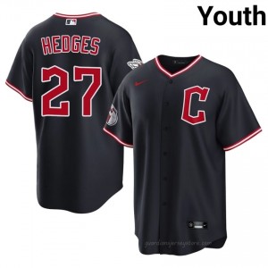 Austin Hedges #27 Cleveland Baseball Jersey | Iconic Youth Navy Embroidery Edition 8hI5k688