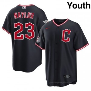 #23 Bo Naylor Game-Day Youth Baseball Jersey | CLE Guardians Navy Fan Gear 40N84B66