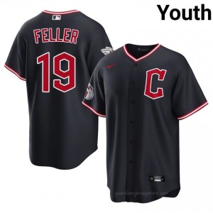 Cleveland Guardians Bob Feller #19 Navy Youth Baseball Jersey | 2026 Season Authentic H7386t11
