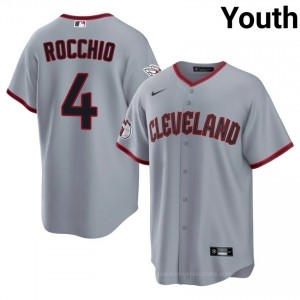 Cleveland Guardians Brayan Rocchio #4 Gray Youth Baseball Jersey | 2026 Season Game pC5Ub492