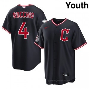Brayan Rocchio #4 Cleveland Baseball Jersey | Exclusive Youth Navy Embroidery Edition 3i22O358