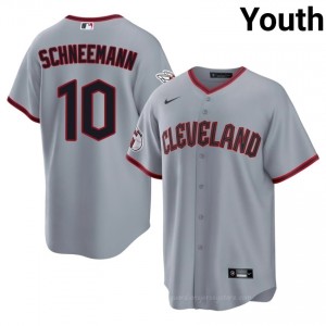 Daniel Schneemann #10 Cleveland Baseball Jersey | Official Youth Gray Embroidery Edition 0I47R869