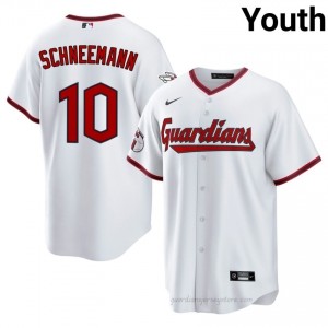Cleveland Guardians Daniel Schneemann #10 White Youth Baseball Jersey | 2026 Season Game tLPs3023