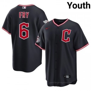 Cleveland Guardians David Fry #6 Navy Youth Baseball Jersey | 2026 Season Genuine 3n167814