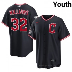 Cleveland Guardians Gavin Williams #32 Navy Youth Baseball Jersey | 2026 Season Authentic B02Jb034