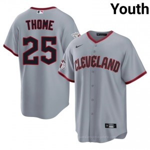 #25 Jim Thome Game-Day Youth Baseball Jersey | CLE Guardians Gray Fan Gear 5Tfcr524