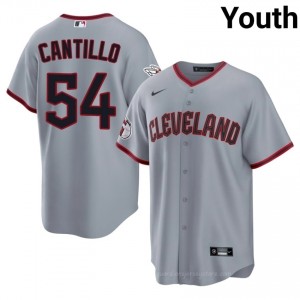 #54 Joey Cantillo Gameday Youth Baseball Jersey | CLE Guardians Gray Fan Gear 3P62Lp12