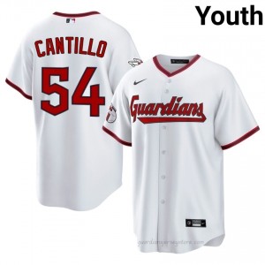 Joey Cantillo #54 Cleveland Baseball Jersey | Exclusive Youth White Stitched Edition KbvV3254