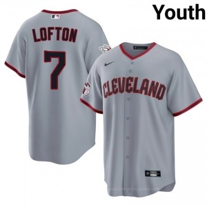 #7 Kenny Lofton Classic Youth Baseball Jersey | CLE Guardians Gray Fan Gear pji41479