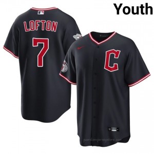 Navy Kenny Lofton #7 Guardians Baseball Embroidery Jersey | Professional Youth Fit 57OsQ469