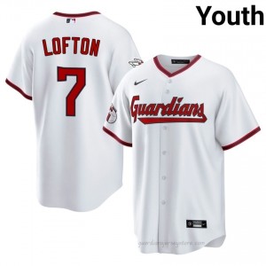 Kenny Lofton #7 Cleveland Baseball Jersey | Durable Youth White Stitched Edition hwE8y629