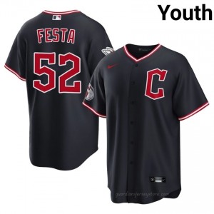 Matt Festa #52 Cleveland Baseball Jersey | Exclusive Youth Navy Embroidery Edition UgNvt534