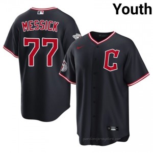 Cleveland Guardians Parker Messick #77 Navy Youth Baseball Jersey | 2026 Season Game 7C161228
