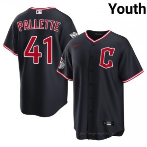 Peyton Pallette #41 Cleveland Baseball Jersey | Official Youth Navy Embroidery Edition 1861w512
