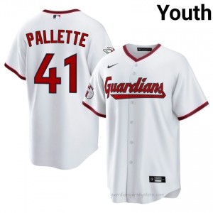 White Peyton Pallette #41 Guardians Baseball Stitched Jersey | Limited Youth Fit 7j50H264
