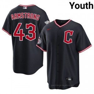 Cleveland Guardians Shawn Armstrong #43 Navy Youth Baseball Jersey | 2026 Season Genuine 6B184037