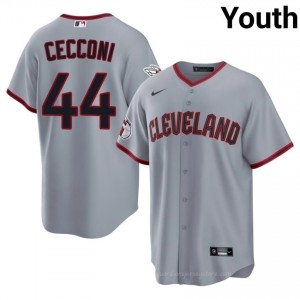 Gray Slade Cecconi #44 Guardians Baseball Embroidery Jersey | MLB Youth Fit 2pM7QQ43
