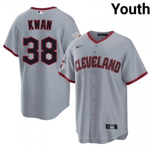 Gray Steven Kwan #38 Guardians Baseball Embroidery Jersey | Limited Youth Fit 5q2R0H46