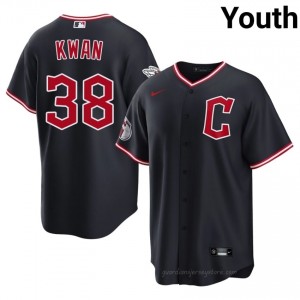 Cleveland Guardians Steven Kwan #38 Navy Youth Baseball Jersey | 2026 Season Game 165hC719