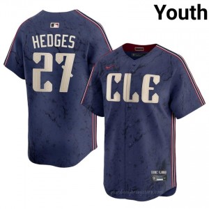 Cleveland Guardians Austin Hedges #27 Navy Youth City Connect Baseball Jersey | 2026 Season Authentic 164fUc92