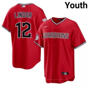 Red Francisco Lindor #12 Guardians Baseball Stitch Jersey | Premium Youth Fit 23SlPW67