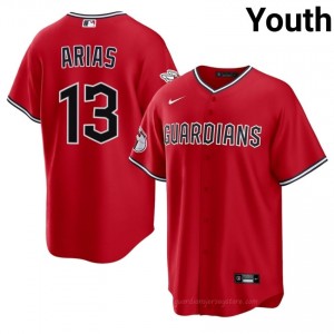 Cleveland Guardians Gabriel Arias #13 Red Youth Baseball Jersey | 2026 Season Genuine 22554M46
