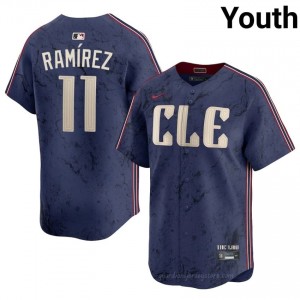 Navy Jose Ramirez #11 Guardians Baseball City Connect Stitched Jersey | Premium Youth Fit yKAjc383
