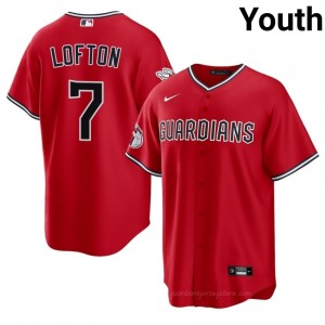 Cleveland Guardians Kenny Lofton #7 Red Youth Baseball Jersey | 2026 Season Genuine VOCn4598