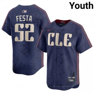 Cleveland Guardians Matt Festa #52 Navy Youth City Connect Baseball Jersey | 2026 Season Pro-Grade 46c2NL25