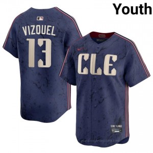 Cleveland Guardians Omar Vizquel #13 Navy Youth City Connect Baseball Jersey | 2026 Season Authentic 333YN749